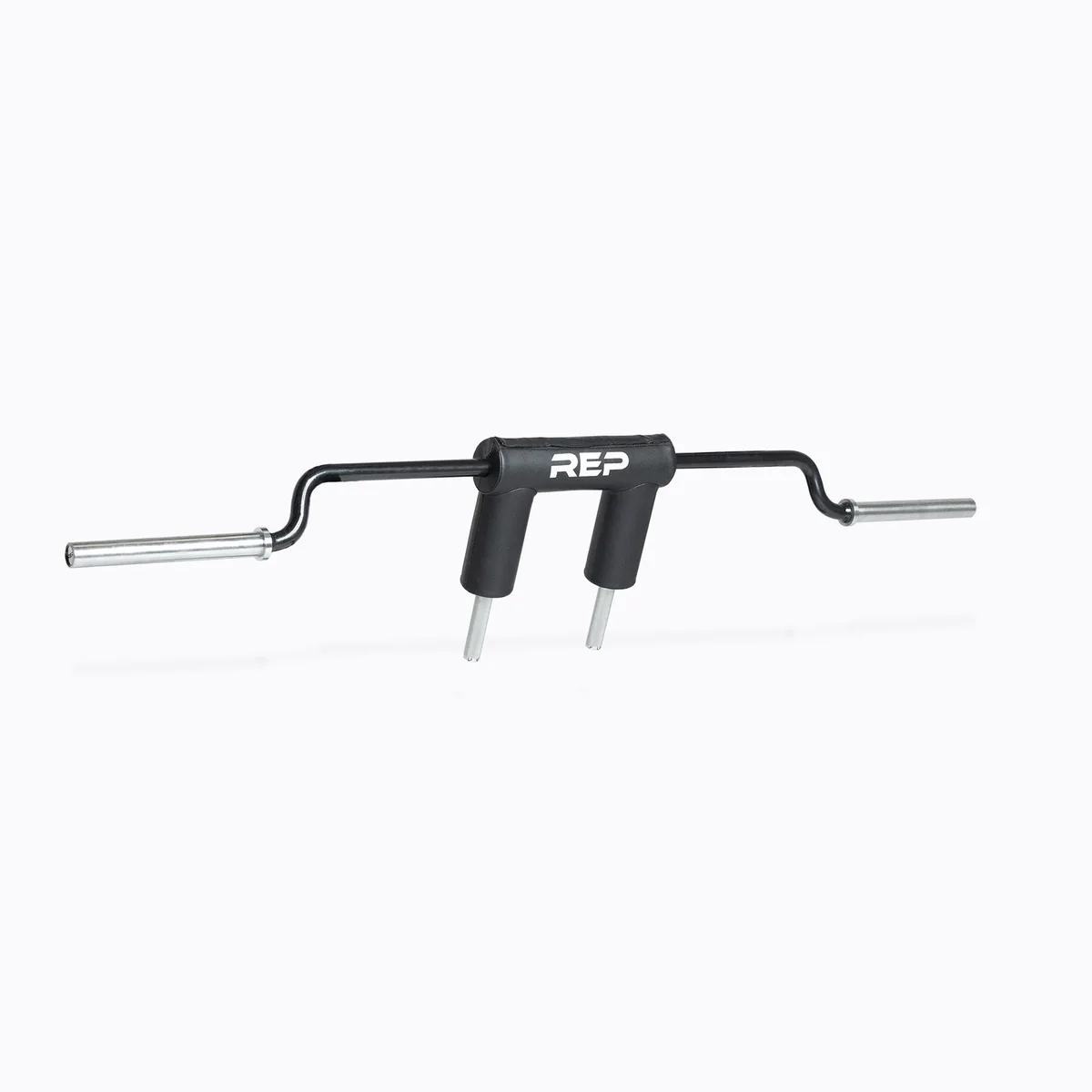 REP safety squat bar with padded yoke and forward handles on a white background